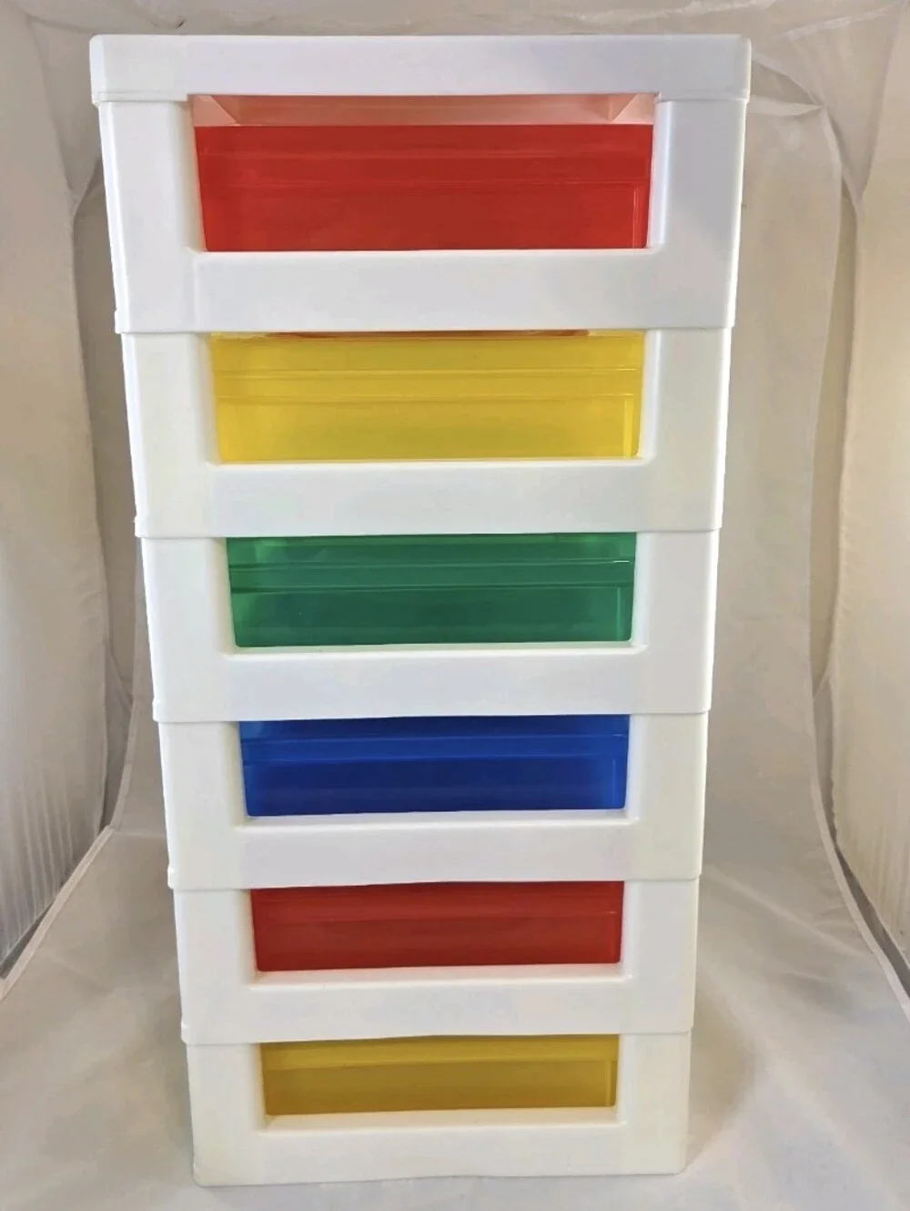LEGO IRIS 6 Drawer Storage Organizer Tower Multi-Color Lidded Bins 2013